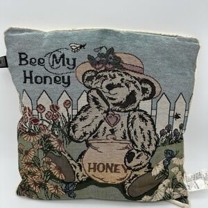 Vintage Reed Bee My Honey Tapestry Accent Throw Pillow‎ EUC Cottagecore